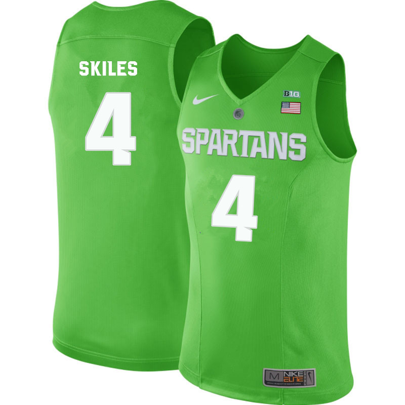 Men Michigan State Spartans #4 Scott Skiles NCAA Nike Authentic Green College Stitched Basketball Jersey WV41Y01CM